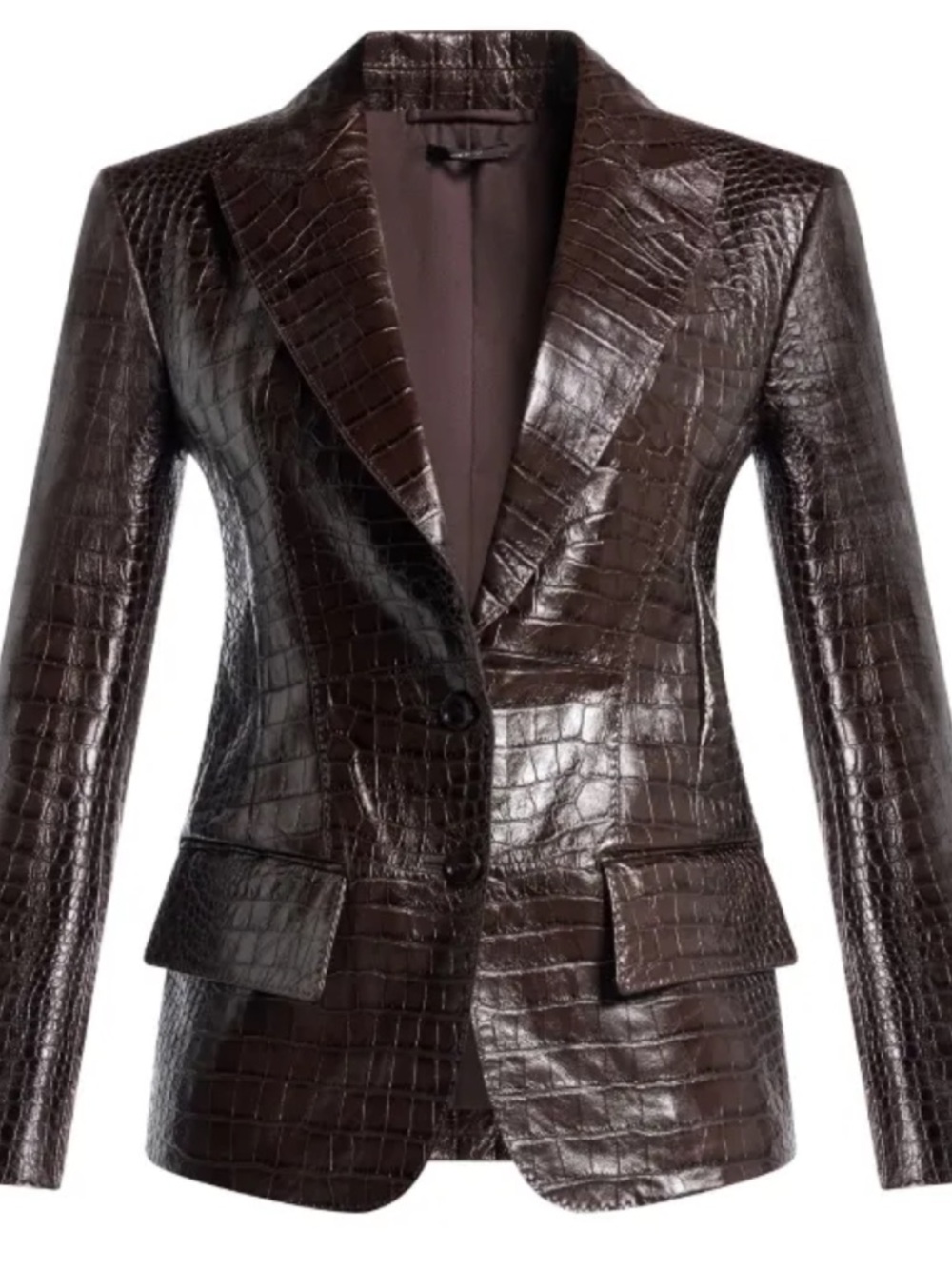 Tom Ford Dark Brown Crocodile leather Blazer ASO kendal Jenner - Picture 2 of 7